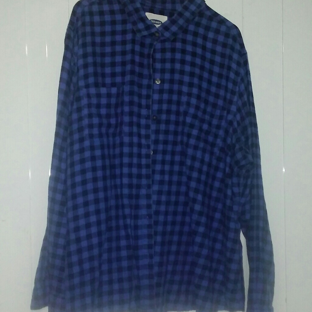 Black & blue button down